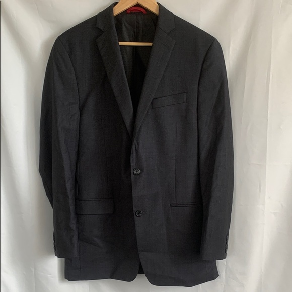 Alfani Other - Alfani Red Label Slim Fit Charcoal Grey Light Plaid Blazer 100 % Wool 40L.